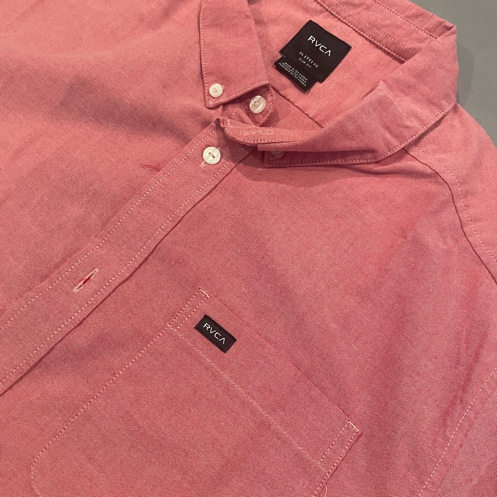RVCA Men's Pink Shirt